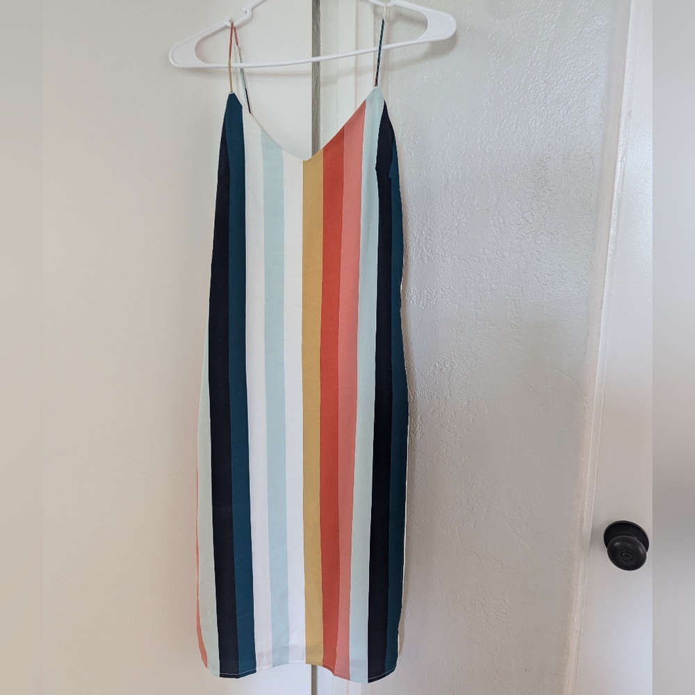Volcom Blue and Orange Sleeveless Slip Dress